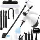 15-in-1 Multipurpose Steam Cleaner, 1050W Handheld Steamer & Steam Mop with 16-Piece Kit, 350ML Tank, 30s Fast Heat-Up for Floors, Windows, Cars, Bathroom, Grills, Sofa Cleaning(White)