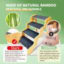 Dog Steps for Bed,24 Inches 5 Step Dog Stairs for Senior Pets to Get On 30 Inches High Beds/Car, Made of Bamboo Can Support Large Dogs Weighing Up to 160 LB