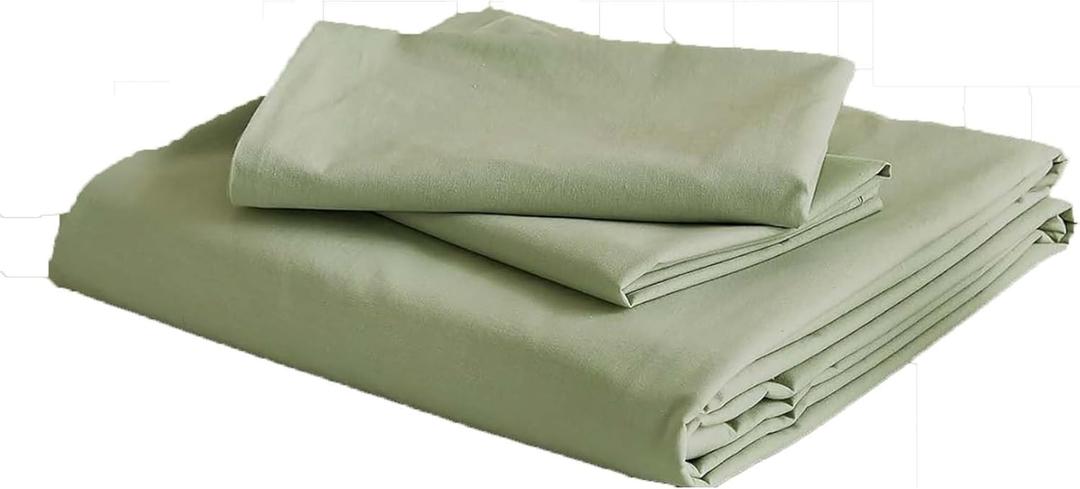 Green Queen Duvet Cover and PillowcasesSoft, Breathable,Skin-Friendly Cotton Bedding for a Comfortable,Easy Care Bedroom