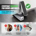 3 x RIZZZ Heavy Duty Door Stoppers Wedge  2 Pack Premium Quality Door Stop Zinc Alloy Wedge with Non-Slip Rubber for Bottom of Heavy Doors Work on Wood, Tile, Carpet