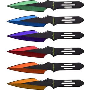 Perfect Point Throwing Knife with Nylon Sheath, 5.5 inch Blade, 2-Tone Silver Black, Stainless Steel, Practice, Training (Multi)