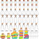 Shappy 50 Pcs Plastic Sand Art Bottles with Cork and Funnels Clear Sand Art Containers for Boys and Girls Craft Collection Bottle for DIY Crafts Halloween Christmas Party Favors, 5 Style