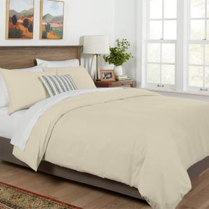 Mayfair Linen Cal King/King Duvet Cover, 800 Thread Count Sateen 3 Pc Egyptian Cotton Duvet Cover Set, 100% Pure Cotton Comforter Cover, 2 Pillow Shams, Zipper Closure, 7 Corner Ties - (Sand)