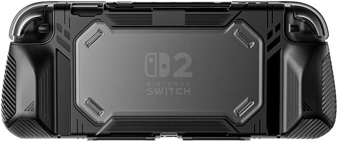 2 x Armor Case Compatible with Nintendo Switch 2 (2025)[7.9 inch] - TPU Grip Protective Cover for Switch New Gen 2025 Console (Not Compatible with Switch Dock) - Black
