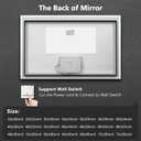 ROOMTEC 48 x 32 Inches LED Bathroom Mirror with Lights, Vanity Mirror with Front and Backlight, Smart Dimmable Anti-Fog LED Mirror for Bathroom, Memory Function, Tempered Glass (Horizontal/Vertical)