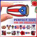 Hoteam 30 Pcs Puerto Rico Embroidered Patches Puerto Rico Flag Iron on Sew on Patch Embroidered Applique Decal for Clothes Dress Hat Jeans DIY Accessories
