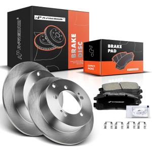 A-Premium 10.31 In Rear Solid Brake Rotors and Ceramic Pads Kit