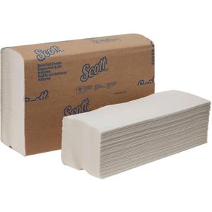 Scott Essential Multifold Paper Towels (01840) with Fast-Drying Absorbency Pockets, White, 16 Clips/Case, 250 Sheets/Clip, 4,000 Towels/Case - Pack of 3