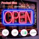 22" X 11" Led Neon Open Signs for Business Ultra Bright Plug In Electric Light Up Large Open Signs with ON/OFF Switch and 12V/2A AC Adapter for Storefront Window Bar Salon Coffee Stores (Horizontal)