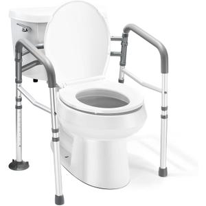 Medical king Toilet Safety Rail - Adjustable Detachable Toilet Safety Frame with Handles Heavy-Duty Toilet Safety Rails Stand Alone - Toilet Safety Rails for Elderly, Handicapped - Fits Most Toilets