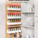 Nieifi Spice Rack Wall Mount, Spice Organizer for Spice Jars, Screw or Adhesive Hanging Organizer for Kitchen Cabinet or Pantry Door, 4 Pack, White, ABS Plastic