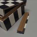 Decorative Storage Box, Handmade Chevron Pattern, Boho Style, Multipurpose Gift Box (black white Shatranj, 10X5X3 Inch)