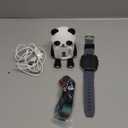 4G Kids Smart Watch, T17 Smartwatch Gifts with Panda Holder, GPS Tracker, Video Calling, SOS, Voice Chat, SMS, School Mode, Puzzle Games, HD Touch Screen for Boys & Girls 3-12（Gray）