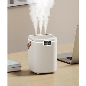 Air Humidifier for Bedroom with Three Spray, 2L Quiet Cool Mist Humidifier for Plants Dorm Room Office Home Car Personal Humidificador with Top Water Inlet & 4 Mist Modes & Night Light (White)