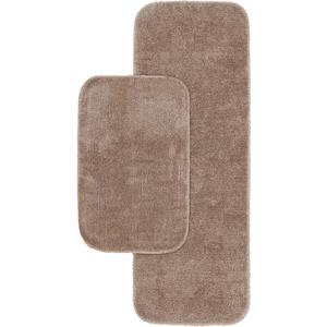 Garland Rug Traditional 2 Piece Nylon Washable Bathroom Rug Set (21x34/22x60) Taupe