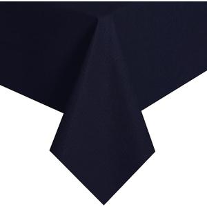 Obstal Vinyl Tablecloth for Picnic Camping Outdoor, 100% Waterproof Oil-Proof Spill-Proof PVC Table Cloth, Wipeable Thick Rectangle Tablecloth Cover (54 x 108 inch, Navy)