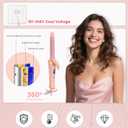 Ukliss 3/4 Inch (19mm) Mini Curling Iron | for Beach Waves & Natural Curls | Short to Medium Hair & Bobs | 30s Fast Heat & Dual Voltage (Pink)
