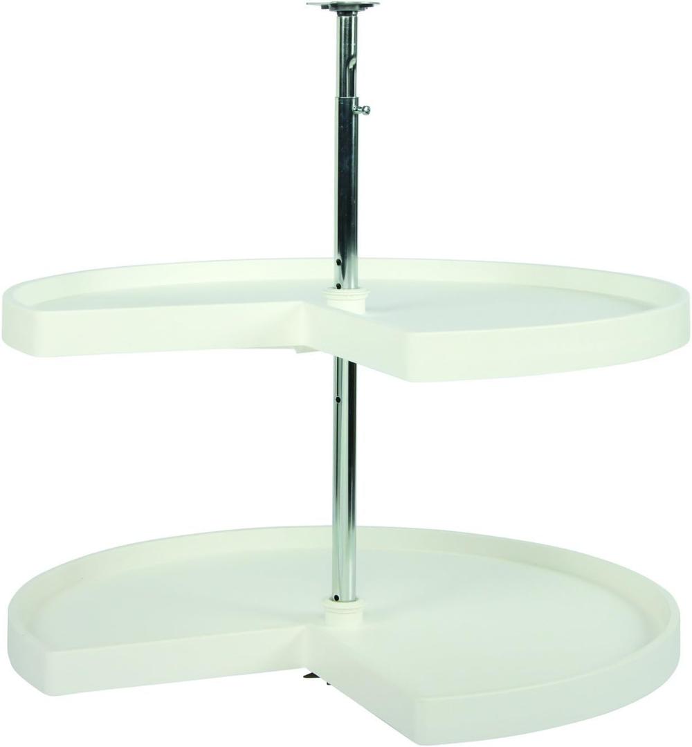 Knape & Vogt Corner Cabinet Lazy Susan, 2-Tier Lazy Susan for Cabinet, 28-Inch 360 Turntable for Kitchen Cabinets, White