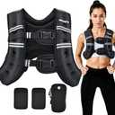 PACEARTH Weighted Vest,6lb/8lb/10lb/12lb/16lb/20lb/25lb/30lb Weight Vest with Reflective Stripe, Body Weight Vests for Women, Men, Weight Loss Workout, Strength Training, Running, Walking, Jogging, Black