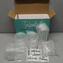 6-Pack Makeup Organizer Acrylic Plastic Containers. Bathroom Beauty Storage Set: 5 Canisters & 107 Printed Labels Organization