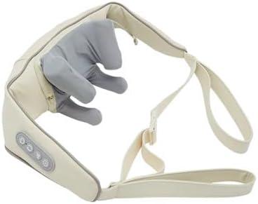 Virexo Neck and Shoulder Massager Shiatsu with Deep Kneading and Heat, Cordless Relaxing Muscle Massage, Beige (White)