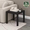 Furinno Classic Side Table, Square Modern End Table with 1.8 Thick Tabletop, Simple Night Stand, Bedside Table, Toolless Assembly, for Living Room, Bedroom, Classic Black, 1-Pack, 20" Wide