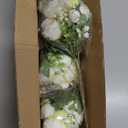 4 Bundles Artificial Peonies Silk Flowers, White Faux Peony Bouquet Florals Arrangements Decor for Farmhouse Home Boho Wedding Table Centerpiece, Fake Plastic Flowers Bulk Vase Decoration (White)