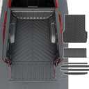 powoq Truck Bed Mat Compatible with 2023-2025 Chevy Colorado Truck Bed Rail Caps Tailgate Liner TPE Tailgate Molding Cap Replacement for 2023 2024 2025 Chevy Colorado Accessories