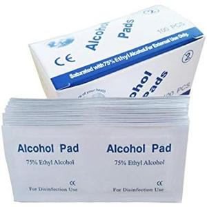 100PCS Disposable Alcohol Prep Pads - Skin Cleansing Wipes Saturated with 75% Ethanol - Medical Alcohol for Home or Outdoor Use