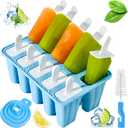 Summer Popsicle Molds, Material Silicone Mold,Non BPA, Reusable Popsicles Molds,10 Reusable Silicone Popsicle Sticks, Easy Use