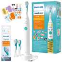 Philips Sonicare for Kids Design a Pet Edition, Corded Electric, Brush Head Bundle, BD1005/AZ & 4100 Power Toothbrush, Rechargeable Electric Toothbrush with Pressure Sensor 