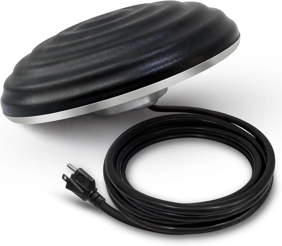 Floating Pond De-icer, Durable Cast Aluminum Thermostatically Controlled 4 Drainage Holes for Anti Sinking with Auto Shut Off Pond Heater for Pond Stock Tank Koi Fish, Black 1000W