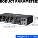 Depusheng USB Audio Interface with ASIO Drivers, 24Bit 192Khz, Phantom Power +48v, Low Latency for Home Studio Recording, PC/MAC Compatible (4 CHANNEL)