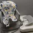 Fisher-Price SpaceSaver High Chair Navy Foliage, portable infant-to-toddler dining chair and booster seat with easy clean up features (Pacific Pebble)