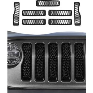 Hoolcar Front Mesh Grille Inserts for 2018-2025 Jeep Wrangler JL & Gladiator JT Sport/Sport S/Willys/2018-2020 Rubicon Exterior Accessories Clip-in Grille Guard Cover