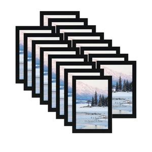 Giftgarden 4x6 Picture Frame Black Set of 16, Lightweight 4 by 6 Photo Frames Bulk for Family, Office, Living room Wall Hanging and Tabletop Display