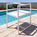 BreezeHug Swimming Platform Portable Swim Island Instructor Stand with Safety Rail Adjustable Height Elevate Pool Bottom for Pets Pool Training Teaching Swim Lessons Water Exercise, 32 x 25 x 42"