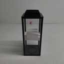 12.4" Black Metal Modern Candle Lantern – Decorative Hurricane Lantern for Indoor & Outdoor Use, Ideal for Table, Black Lantern for Mantle, Halloween, Christmas, and Wedding Decor (No Glass Panel)