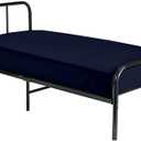 Cot Fitted Sheet 33 x 75, 100% Egyptian Cotton, 1 PC Cot Size Bottom Sheet Only, Perfect for Narrow Twin, Camp Bunk, Army Cots, Trifold Mattress, Camping Cot, Guest Bed Replacement(Navy Blue)