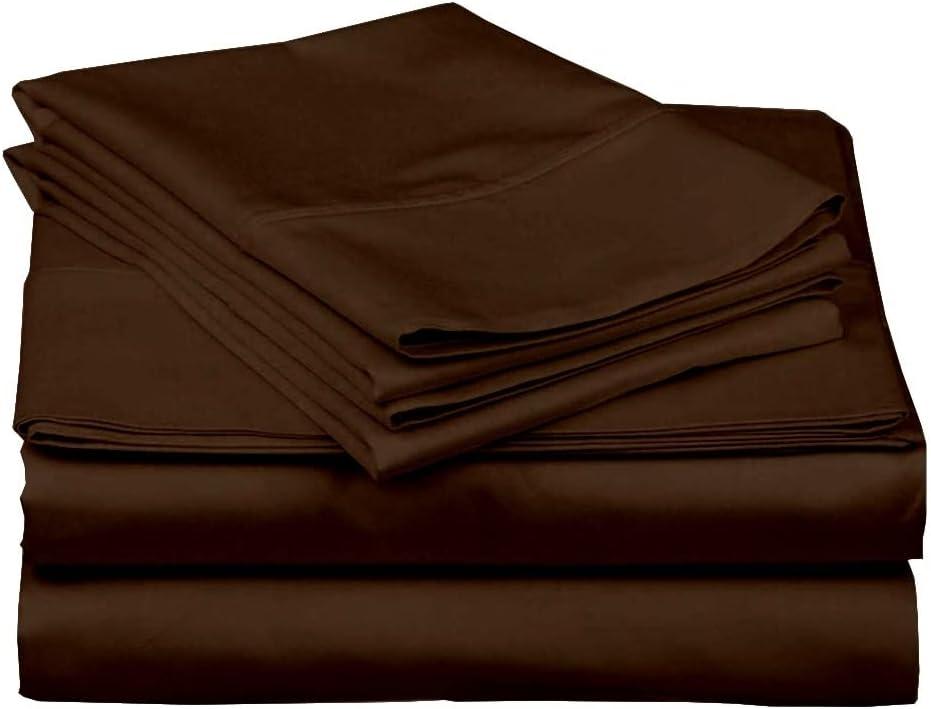 Ready To Rest Queen Waterbed Sheets, 4 Piece Attached Sheet Set, Fits 15 Inch Deep Mattress, Brushed Microfiber, Ultra Soft and Lightweight (Chocolate)