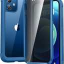 Diaclara Designed for iPhone 12/12 Pro Case, Full Body Rugged with Built-in Touch Sensitive Anti-Scratch Privacy Screen Protector, Soft TPU Bumper Case for iPhone 12/12 Pro 6.1" (Blue)