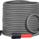 YAMATIC Super Flexible Pressure Washer Hose 50FT 1/4", Kink Resistant Power Washer Hose Replacement for Flexzilla Uberflex Ryobi Genarac Troy Bilt Leak-Free M22 Fittings, 3200 PSI, Grey (Gray)