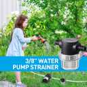 1/2 Inches Water Pump Strainer, Compatible with 3/8 Inches Hose Barb In-Line Strainer Twist-On Pipe Sprayer Filter for Water Pump 12V Direct Current 80 PSI RV Camper Marine Boat Lawn (2)