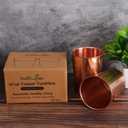 HealthAndYoga qCup Pure Copper Tumblers for Drinking - Ayurvedic Health Pure Copper Cups 2 pcs. set - 250 ml.(8 fl oz) (Plain)