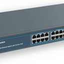 24 Port Gigabit Ethernet PoE Switch with 2 Uplink Gigabit Port & 2 SFP Port, YuanLey Unmanaged 24 Port PoE+ Network Switch, Rackmout, Build in 400W Power, Support 802.3af/at, Plug and Play