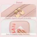 RIGHT AWAY Small Makeup Bag for Purse,Cosmetic Bag Organizer for Women,Waterproof PU Leather Make Up Pouch Toiletry Bag with Pockets,Portable Makeup Case for Travel Accessories&Accessories(Pink)