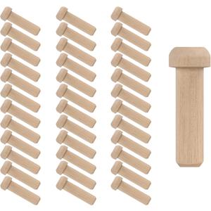Wood Axle Pegs, 1-3/8-inch Fits 3/8-inch Hole Pack of 100 Mini Wooden Pegs for Train Car Wheel Craft Woodworking Pegboard