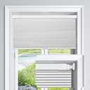 LazBlinds Cordless Cellular Shades No Tools No Drill Blackout Cellular Blinds for Window Size 37" W x 64" H, Silver White