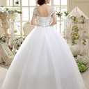 Eyekepper Double Shoulder Floor Length Bridal Gown Wedding Dress Size (04, White)