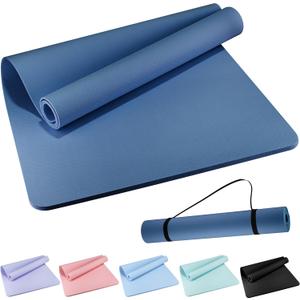 Extra Wide Yoga Mat 72" x 32", 6mm Non Slip TPE Exercise Mat with Carrying Strap, Large Workout Mat for Yoga, Pilates, Stretching, HIIT & Home Gym